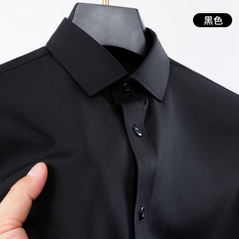 Large size four-sided stretch shirt men's long-sleeved non-ironing tooling business casual high-end white shirt