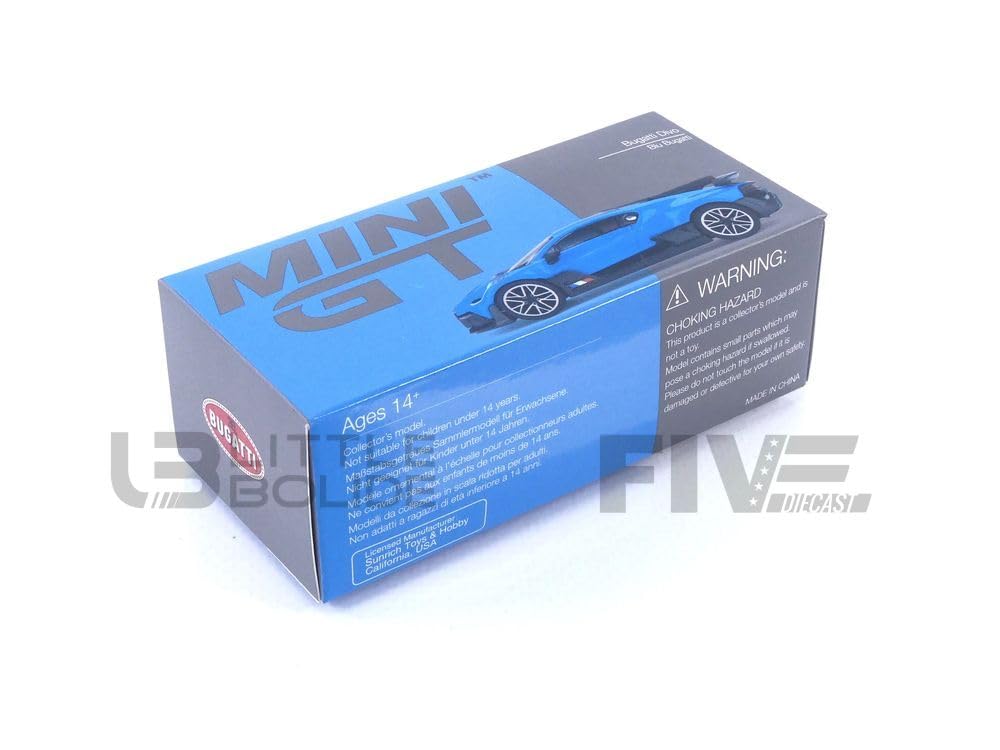 TrueScale Miniatures MINI GT Bugatti Divo Blue Bugatti Finished Product 1/64 (Left-Hand Drive)