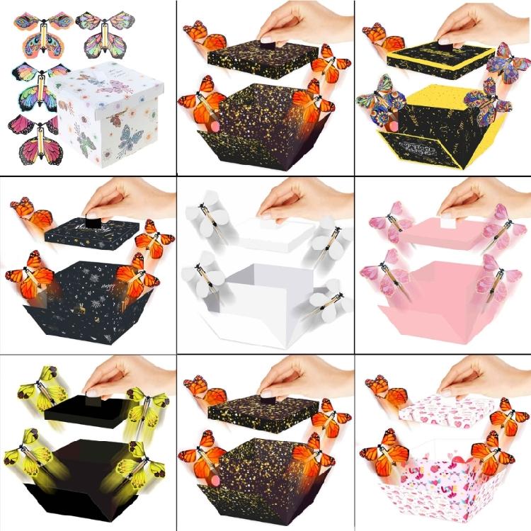 Magical Fluttering Butterflies Gift Box for Birthdays Stylish Colorful Flying Butterfly Explosions Box Decorations