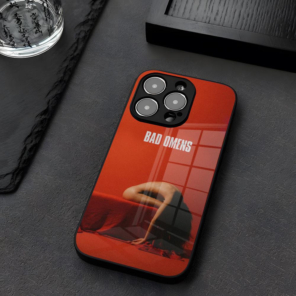 Music Bad Omens Design Phone Case Glass For IPhone 12 17 15 14 13 16 11 Pro XS Max Plus Mini X XR E2020 Tempered Coque
