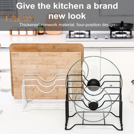 Pot Lid Stand Rack Kitchen Pan Organizer High Stability Multi-Functional Space-Saving Kitchen Baking Tray Cutting Board Holder