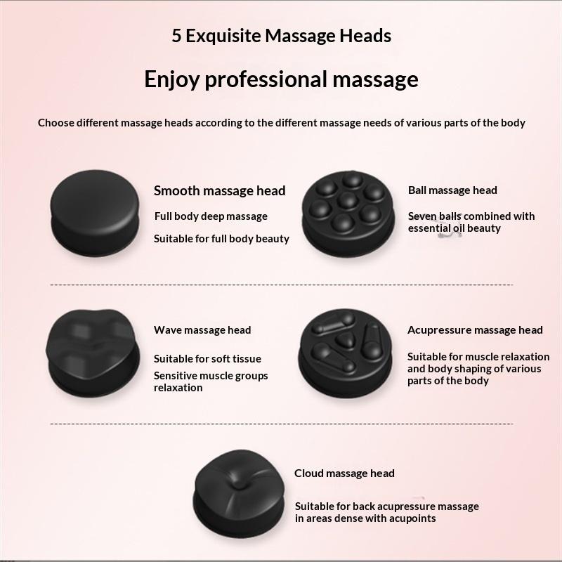 Body Massager, Home Massage Stick With 5 Massage Heads, Convenient Fat Pusher, Wireless Charging, Handheld Whole Body Kneading