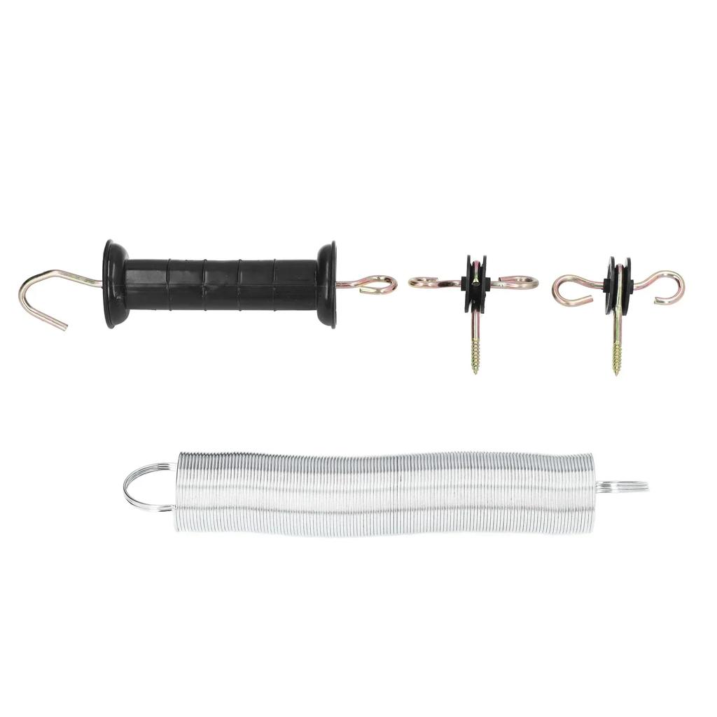 Electric Fence Gate Kit PP Iron 5 Meters Animal Spring Door Accessory With Handle Insulated Nail For Livestock