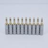 Gold Plated Silver 3.5mm 3 Pole Stereo Male Repair Headphone Jack Plug Cable Audio Headphones Connector Wire Soldering Cover