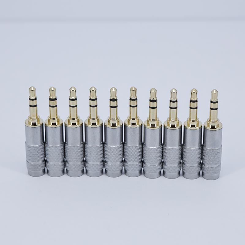 Gold Plated Silver 3.5mm 3 Pole Stereo Male Repair Headphone Jack Plug Cable Audio Headphones Connector Wire Soldering Cover