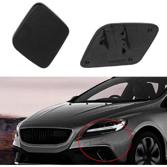 Pair Left and Right 39814170/39814180, Front Headlight Washer Nozzle Cover Cap, 2013-2020 Compatible with Volvo V40 Hatchback