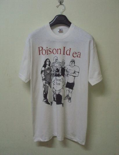 Винтажная футболка унисекс 90-х Poison Idea American Records Кожаная Репринт S-5XL KH11006 Унисекс Футболка XXL