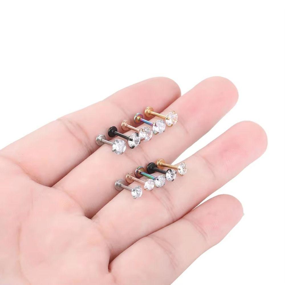 12Pcs Internally Threaded Labret Piercing Set 12 Pcs Set Body Jewelry for Women Men