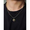 Titanium Steel SUNFLOWER Opal Pendant Trendy 18K Gold