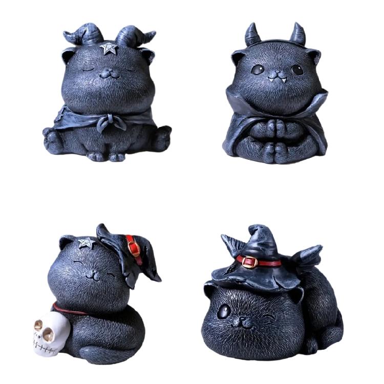 Artistic Magics Cats Resins Sculpture Halloweens Home Accent Easy Cleans Shelf Decoration Holiday Gift Item