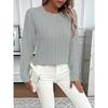 Elegant Ladies Solid Color Sweater Soft Round Neck Pullover Comfortable Fitted Durable Versatile Fashion Casual and Formal Wear