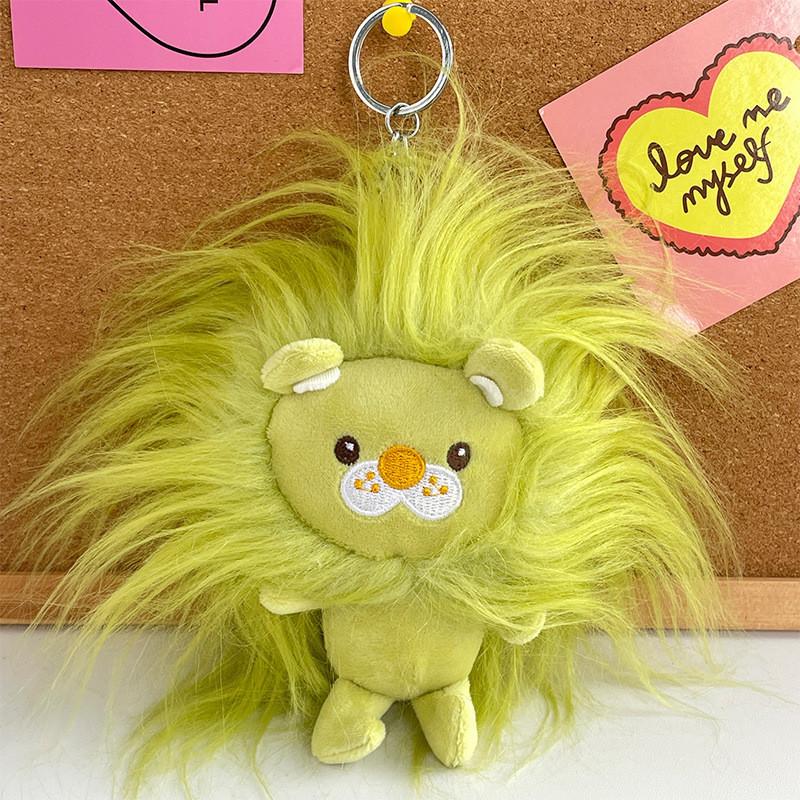 Creative Fluffy Lion Plush Keychain Fun Long-hair Monster Car Pendant Wholesale