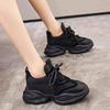 Fashion Casual Breathable Sneakers for Woman Lace-Up Height Increasing Sports Shoes Comfort Soft-soled Trainers Platform Running Shoes