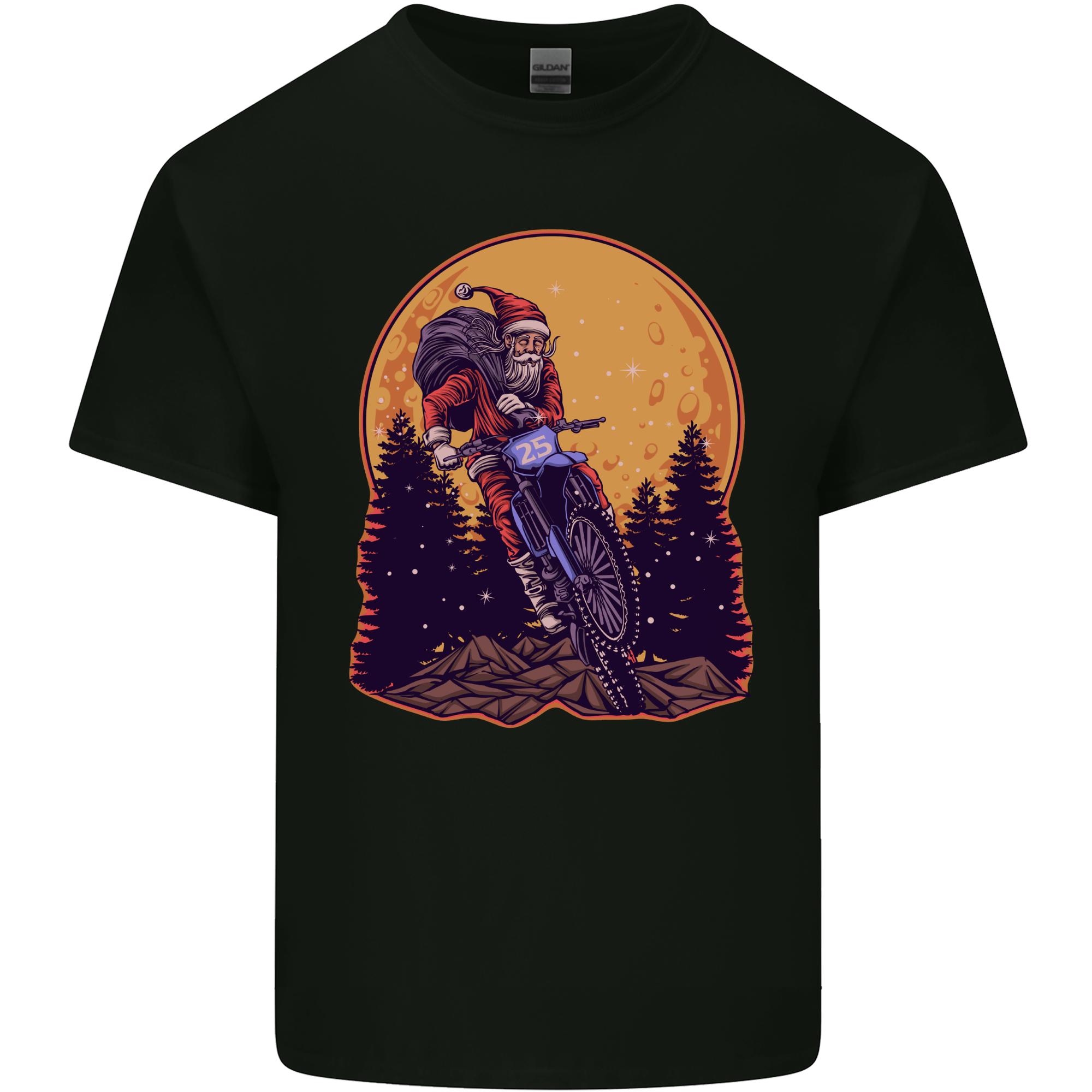 Motocross Santa Claus Christmas MotoX Dirt Bike Unisexs Light Cotton TShirt S