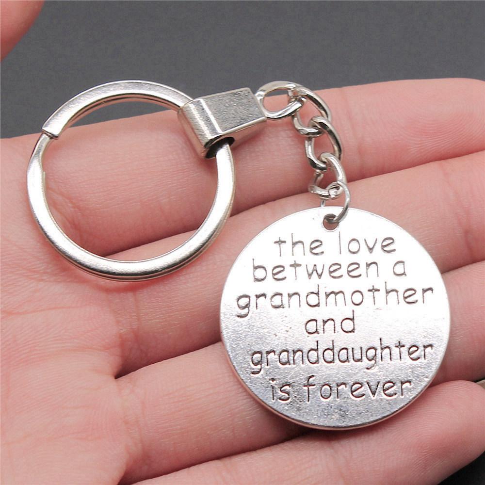 Encouragement Letter Om Yoga Tags Pendant Antique Bronze Metal Keychain with 30mm Ring for Family