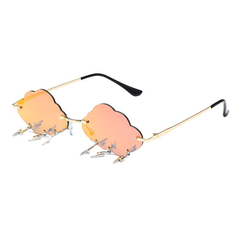 Vintage Clouds Tassel Ladies Sunglasses Steampunk Rimless UV400 Women's Fashion Shades