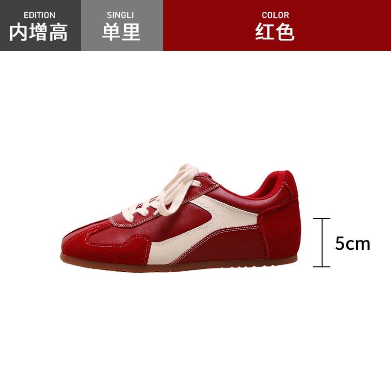 

Leather version! Lace-up color matching inner height increase German training shoes women s 2025 new retro versatile Forrest Gump shoes sports 40