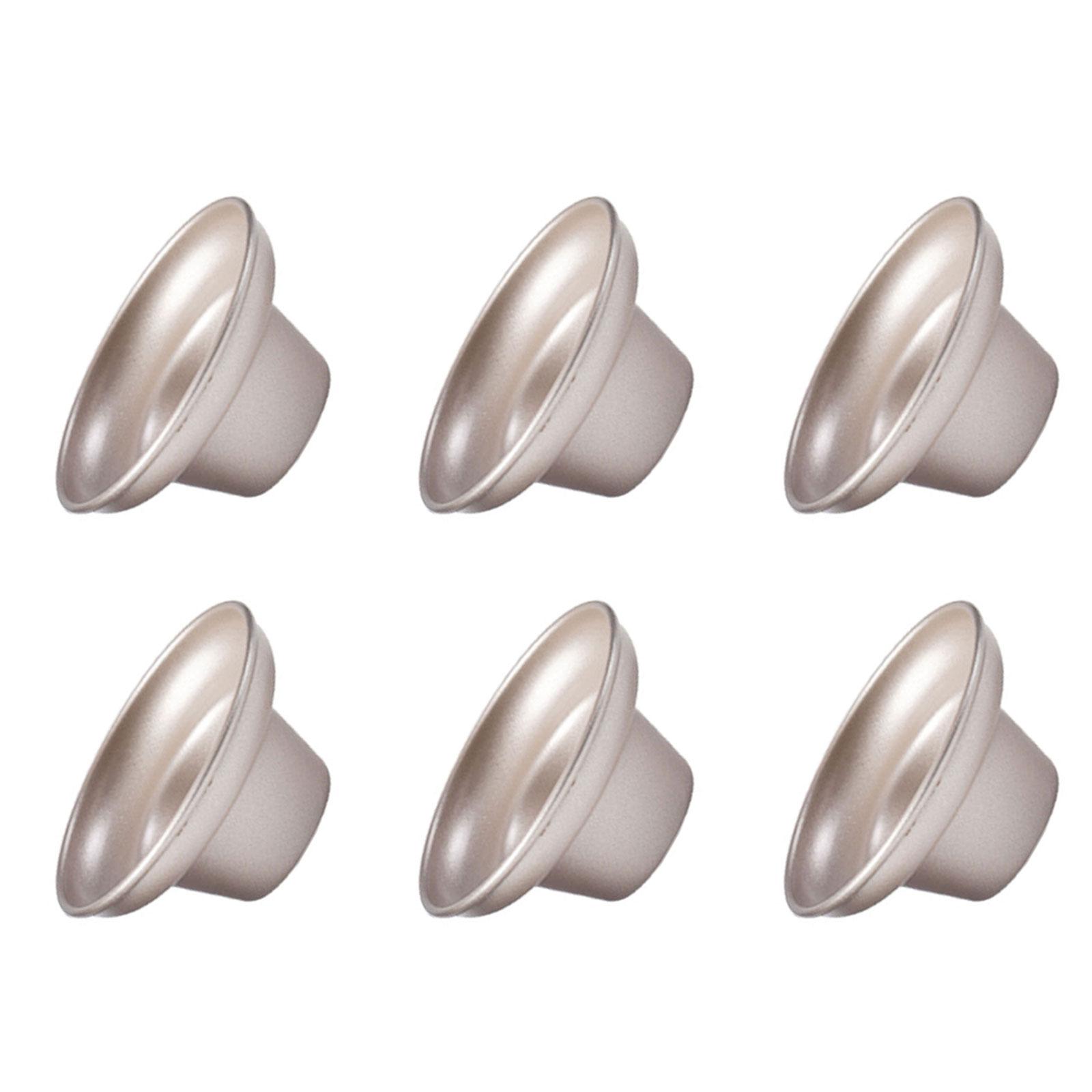 Набор из 6 золотистых форм для кексов из углеродистой стали, антипригарные золотистые формы для выпечки, набор для креативного приготовления выпечки и десертов S