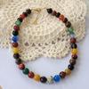 Collar de cuentas de colores, cadena de clavícula moderna y versátil