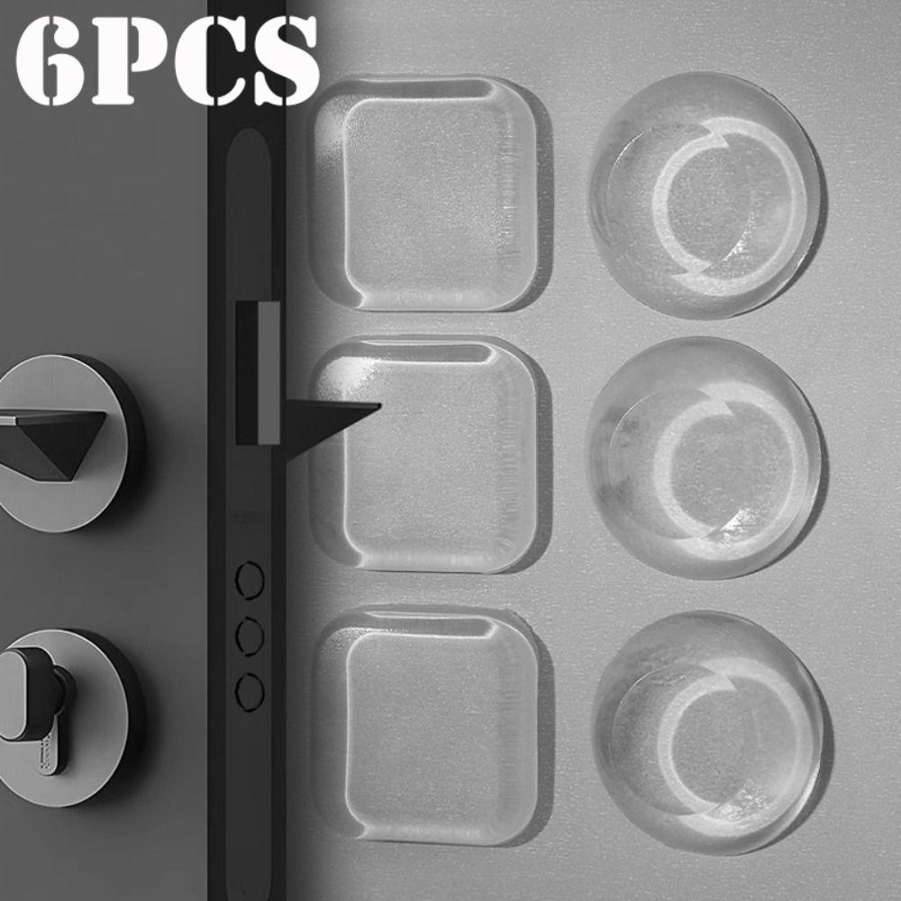 1/6PCS Silicone Door Stopper Furniture Door Handle Bumper Durable Anti-crash Pad  Home