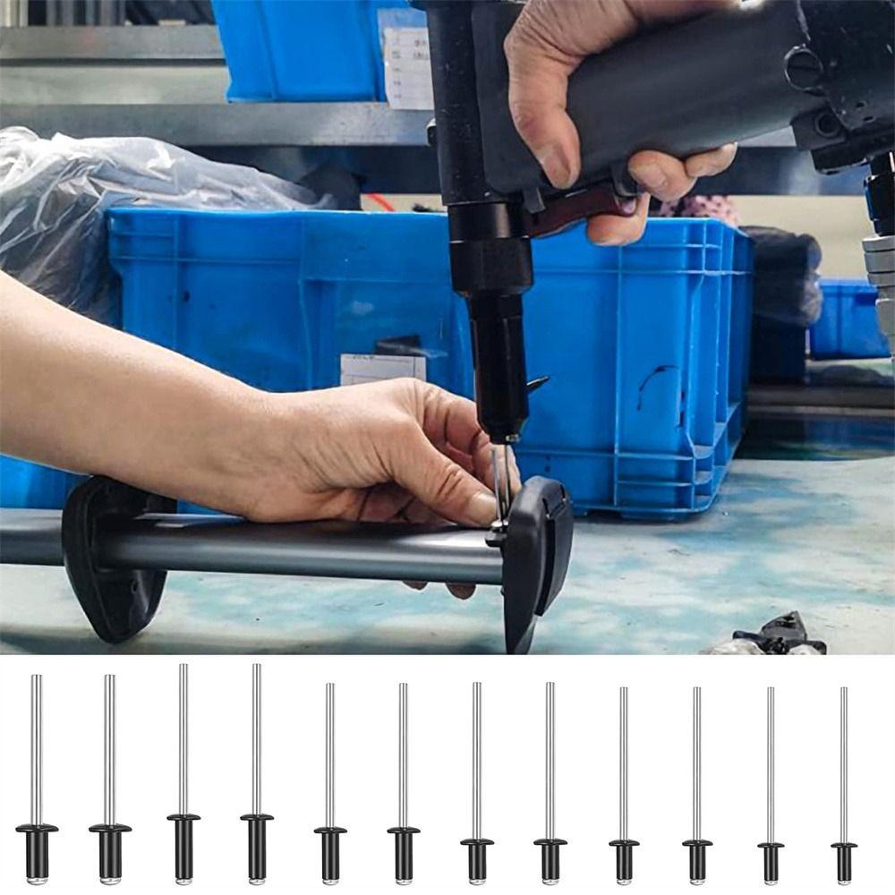 120Pcs Black Blind Rivets 6 Sizes Pull Rivets Pop Rivets  Deep Water Installing Boat