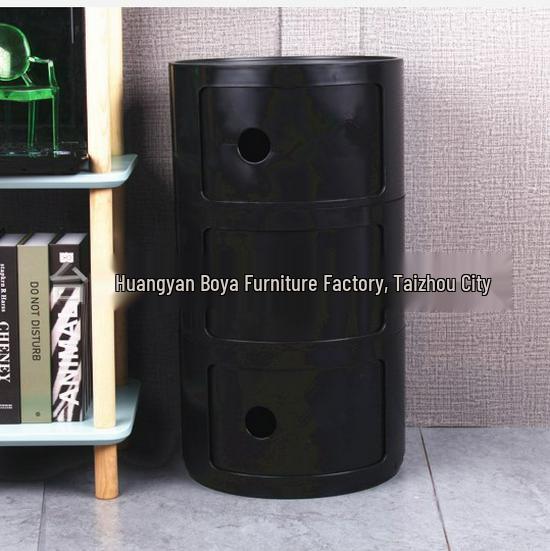 Compact Modern Round Bedside Table with Multifunctional Storage