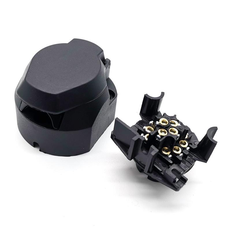 13Pin 12V Euro Round Trailer Caravans Socket Electrical Connector Adapter Towing Socket Plug Car Accessories