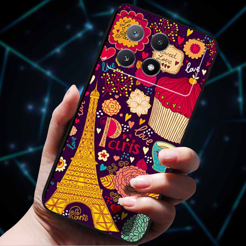 3D Flowers Emboss Fundas For Poco X6 Pro Case Soft Silicone Phone Case for Xiaomi Poco X6 Pro Poco X 6 Pro X6Pro Pocox6 Pro Bags