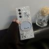 Rhinestone Love Bear Mirror Mobile Phone Case For Samsung Zflip6 Clamshell Folding Screen Zfold5 Sequin Female