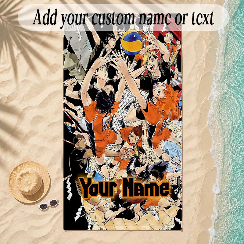 Beach TowelHaikyuu Custom Name Text Personalized Soft Towel for Beach Pool Indoor Home Decor Gift