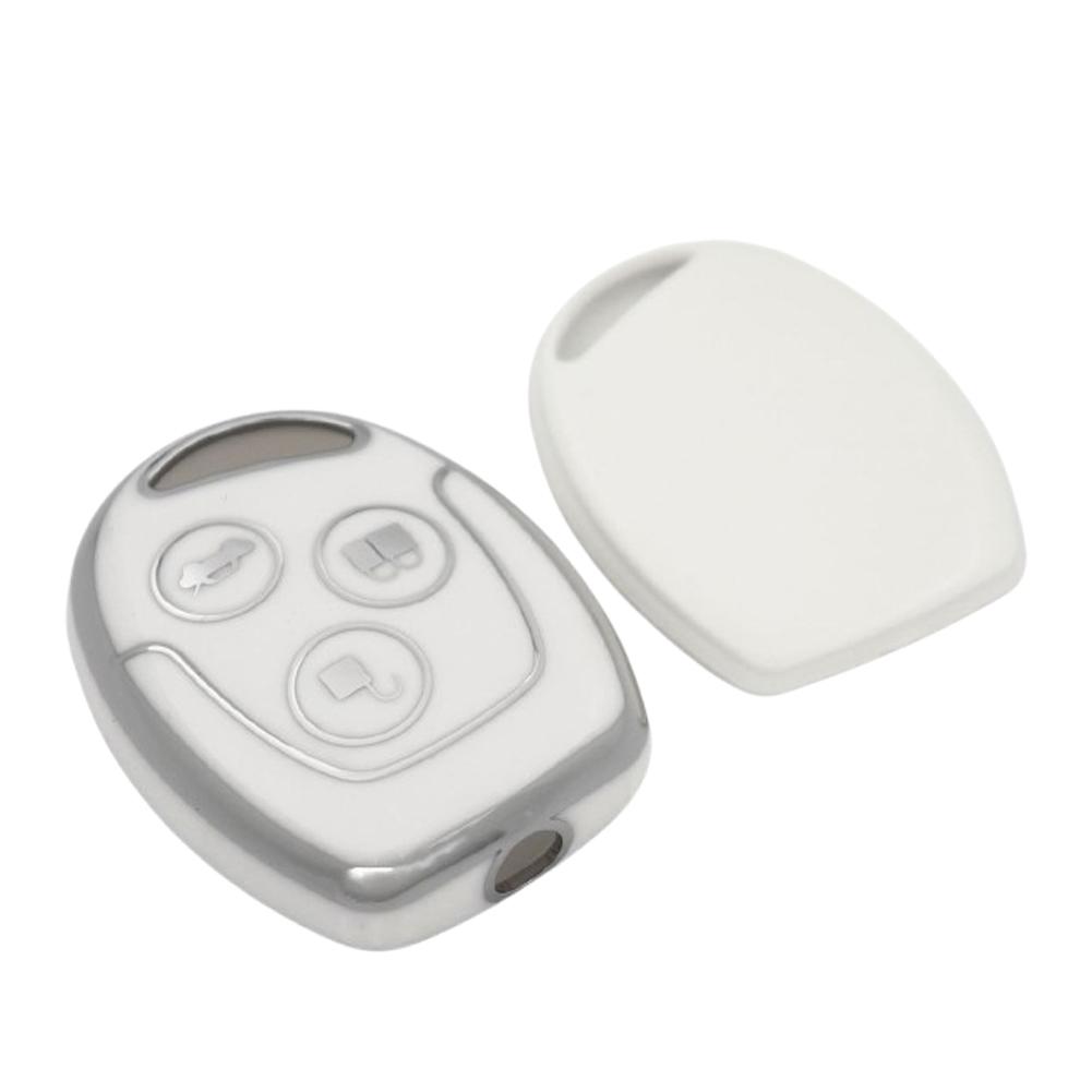 TPU autosleutelhouder voor Ford MONDEO FIESTA FOCUS C-MAX S-MAX TRANSIT KA GALAXY met 3 knoppen.