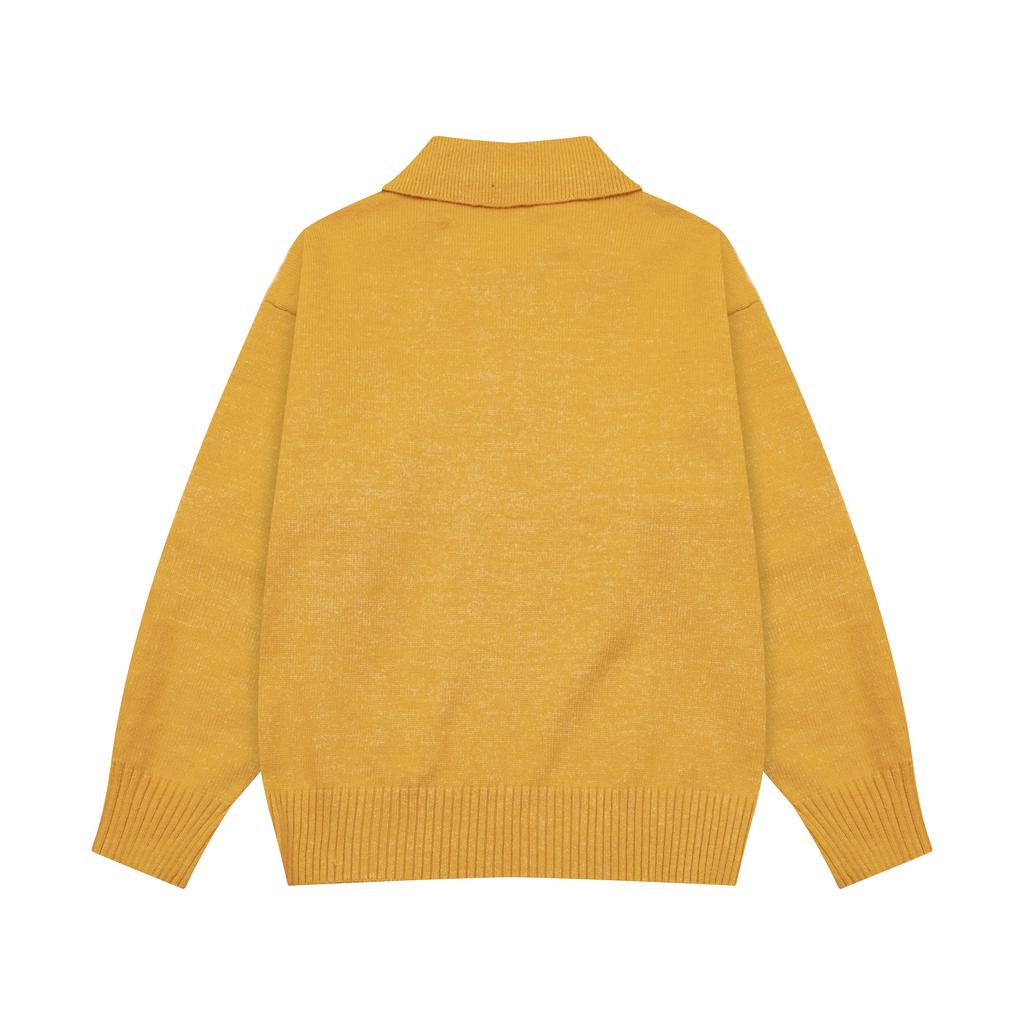 AMI Pulover cu guler polo jacquard cu inimă mare nou de toamnă și iarnă pentru cuplu