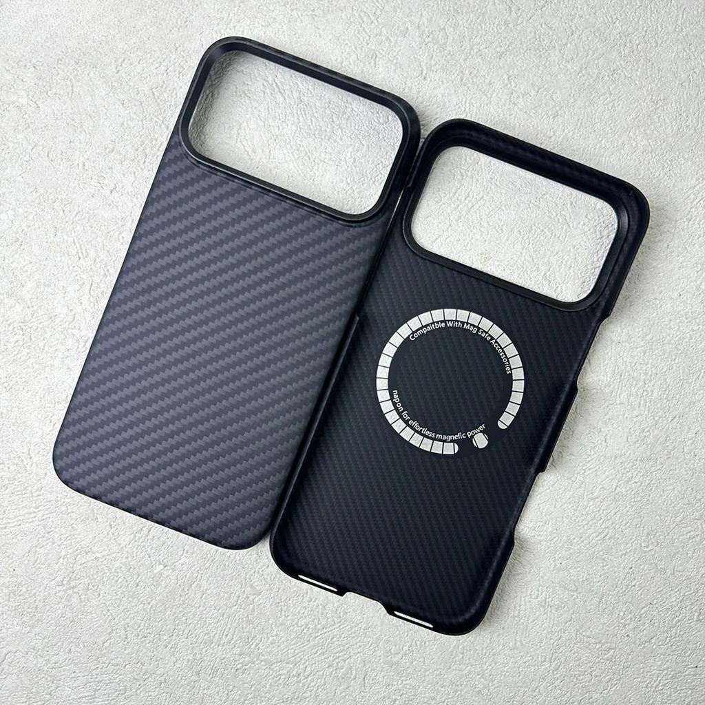 Premium Kevlar Carbon Fiber Case for iPhone 17 Pro Max Air 16 15 Ultra Thin For MagSafe Aramid Fiber Protective Cover