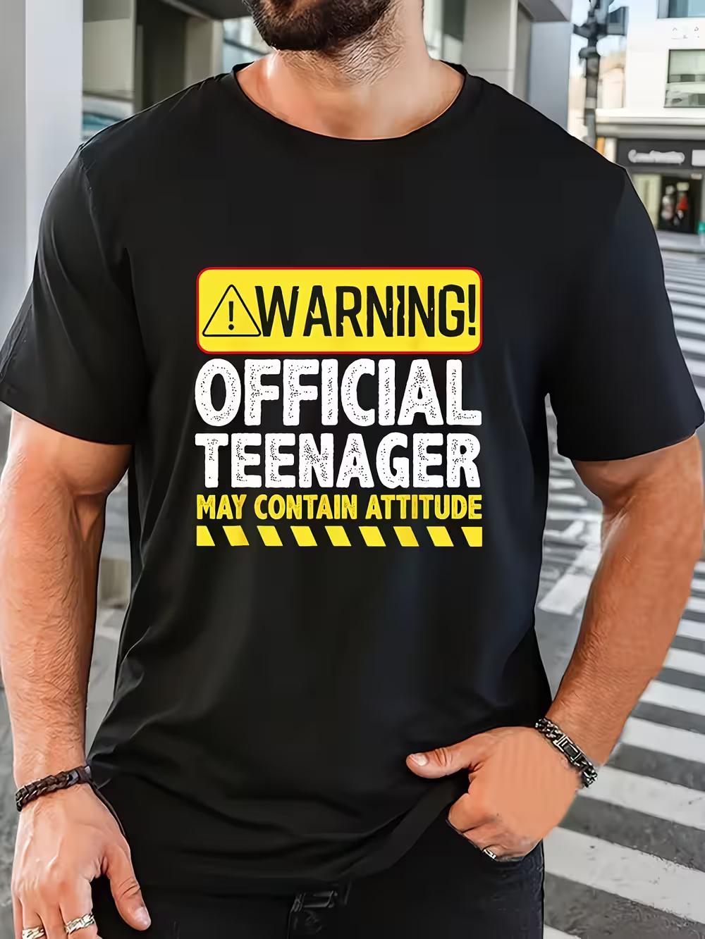Men s T-shirt - Warning letter print S