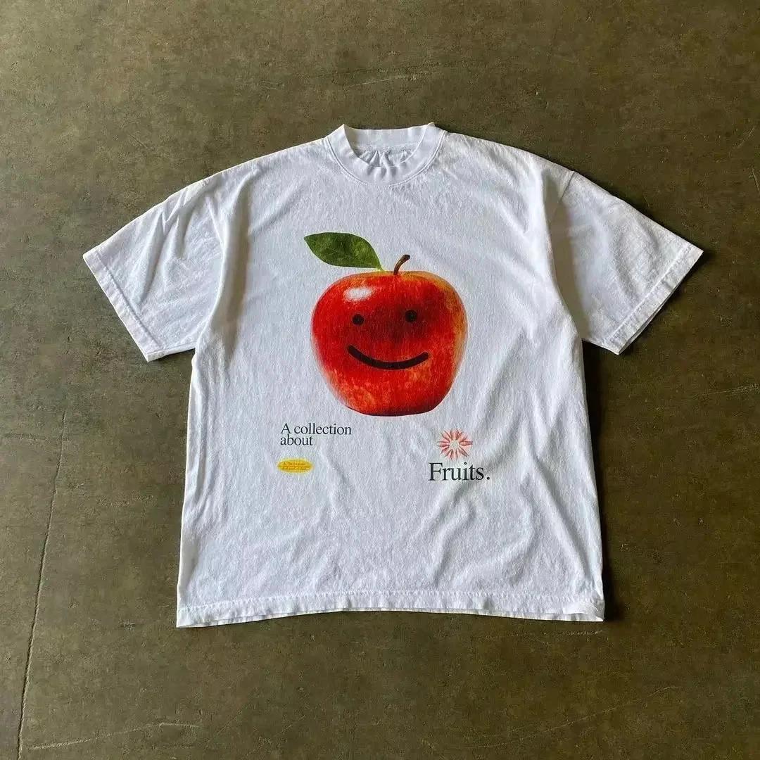 Womens(Unisex) Graphic T Shirt S-4XL White Cotton Y2K Fruit Cherry Car Tee Top L