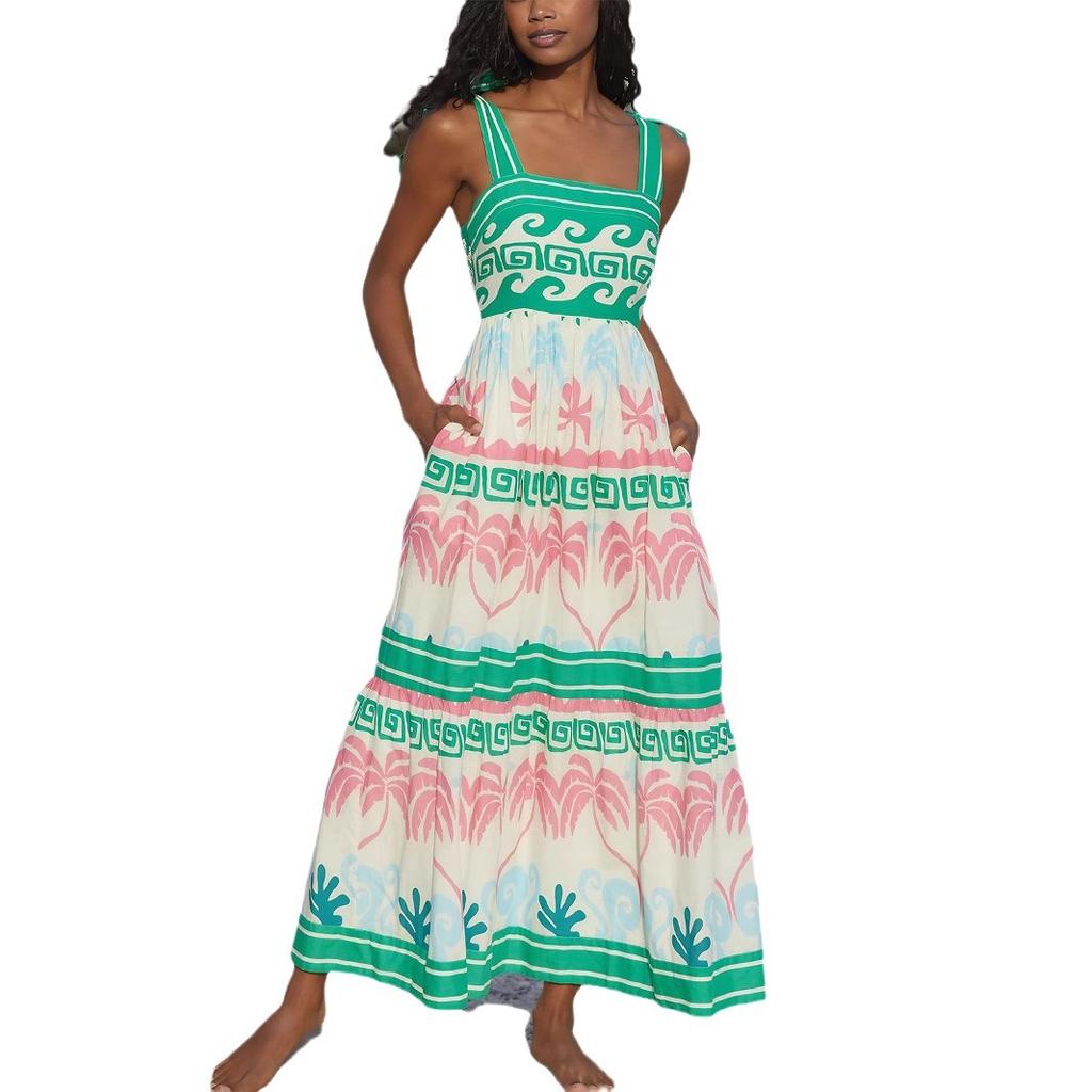 A New Summer Women's Dress with Sexy Bow Ties and Strappy Bandages
