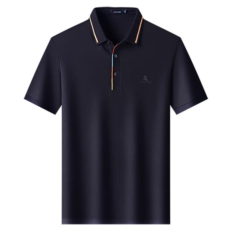 MONTAGUT Men's Cotton Breathable Mesh Color-Block Polo Shirt