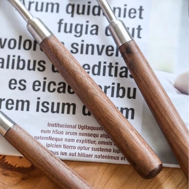 ZISIZ Walnut Handle Stainless Steel Cutlery Set