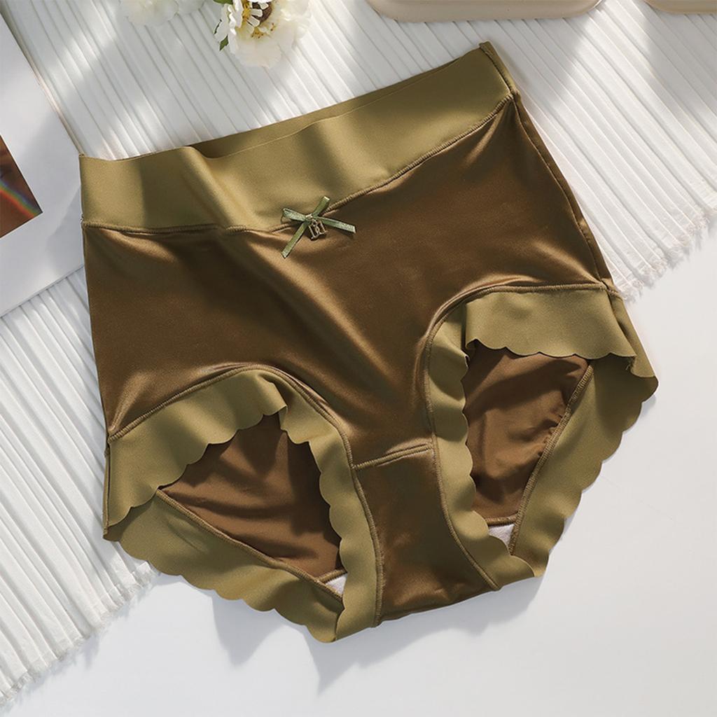 Women's Pearl French Retro Silk Underwear, Women's High Waisted Simulated Silk Ice Silk Quick Drying Underwear