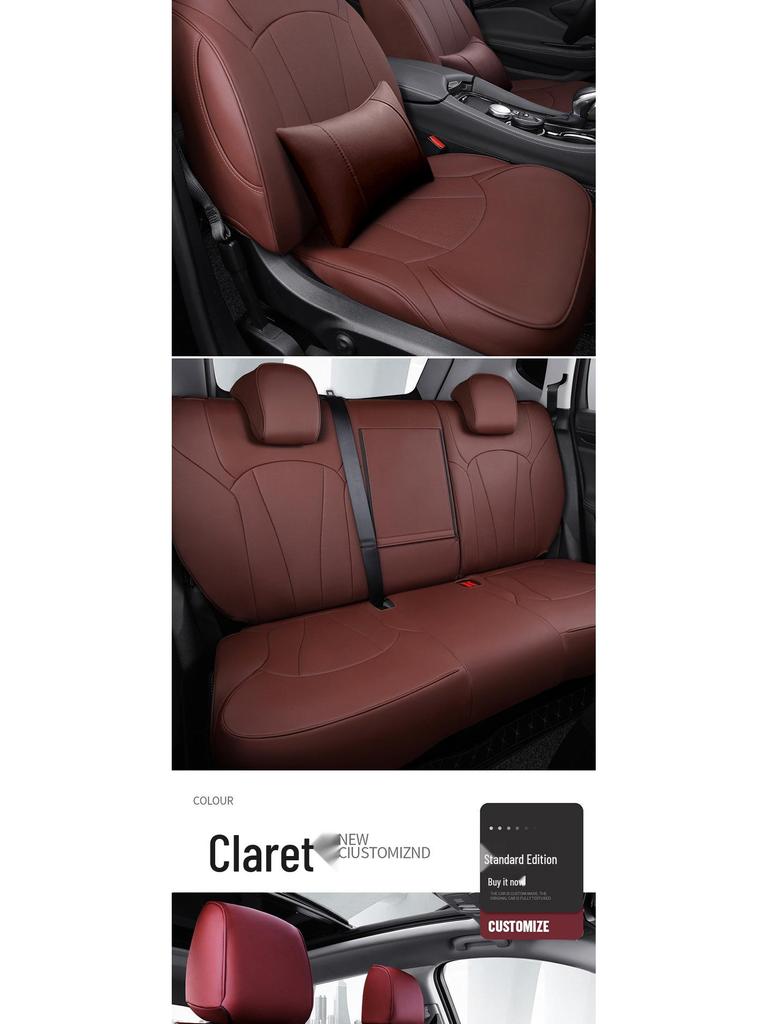 Buick Envision All-Season Full Surround Leather Seat Cushion with Embroidered Logo for Five Seats