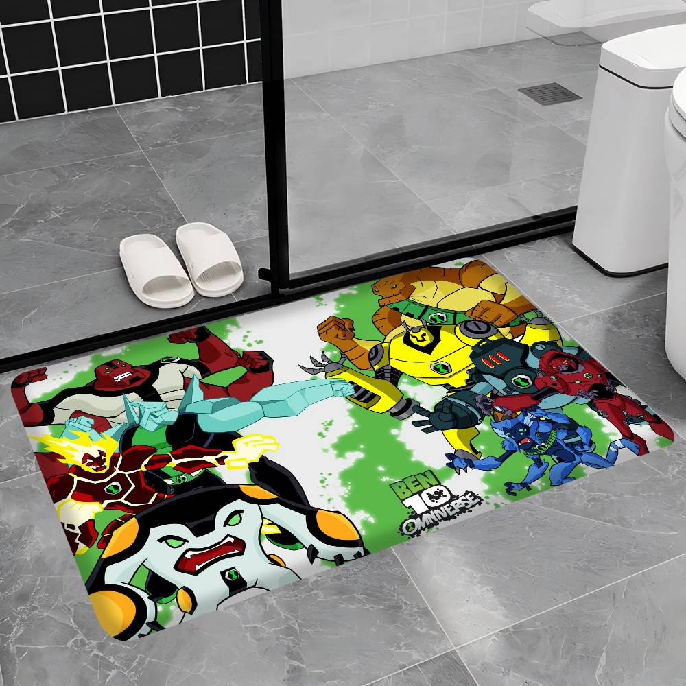 B-ben 10 Classic Animation Hallway Carpet Non-Slip Laundry Room Mat Laundry Decor Balcony Child Living Room Toilet Rug