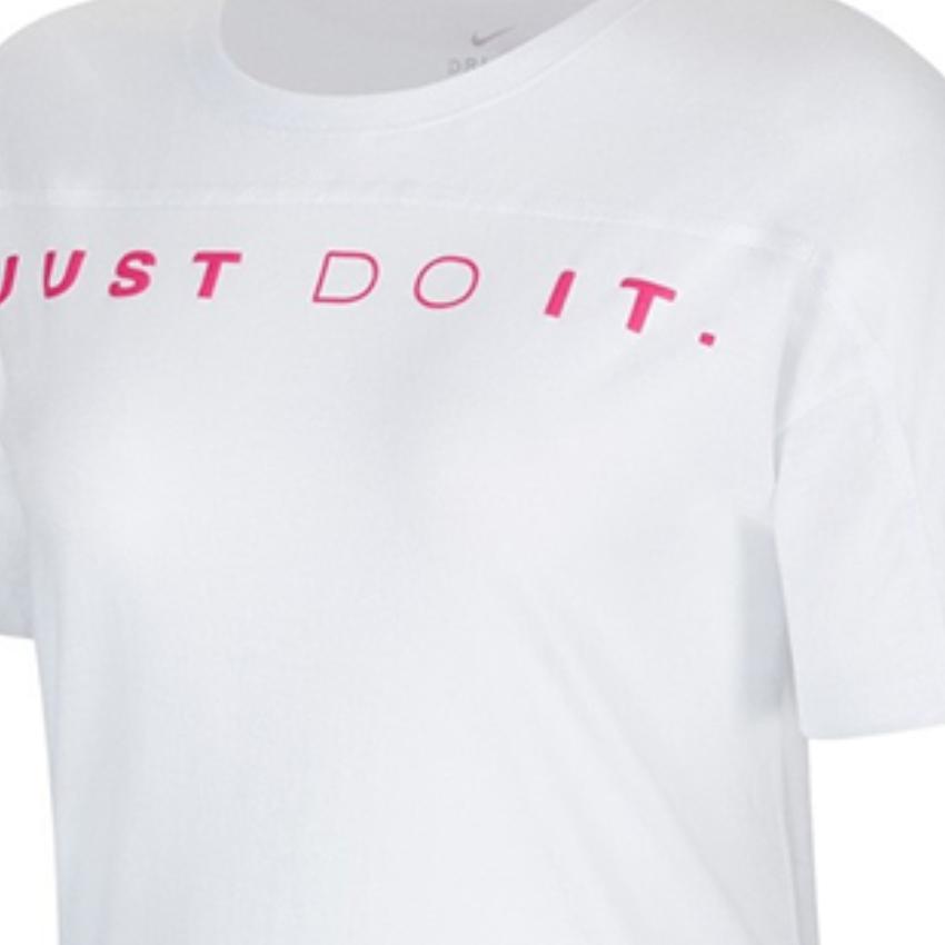 Nike Miler Printed Breathable Crew Neck Short Sleeve T-Shirt Women Tops White CT6971-100