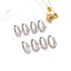 Gold-Plated Zircon Geometric Ear Cuffs - Chic Titanium Steel Earrings for Women in Light Luxury Style