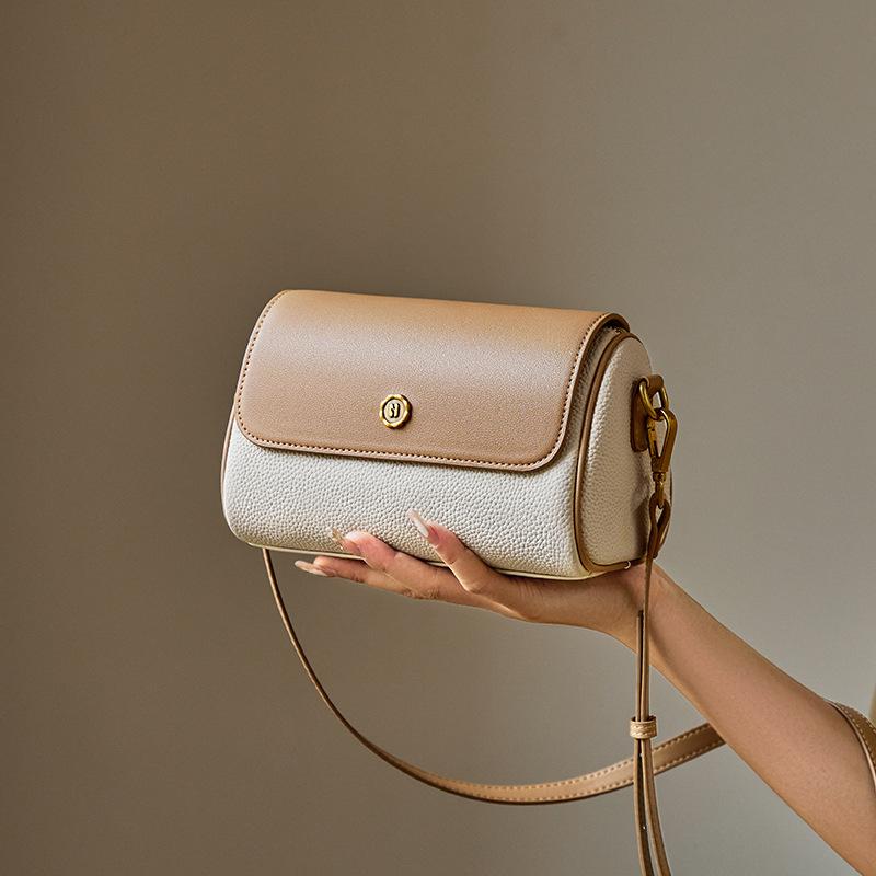 Nalandu Trendy Bags for Women 2025 New Autumn Winter Cylinder Bag Niche Crossbody Bag Genuine Leather Women's Bag