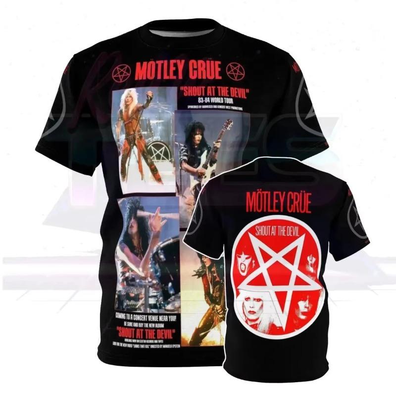 The Representative Band of American Heavy Metal Band Mötley Crüe Enthusiasts New 3D Printed T-shirt for Men Women Loose T-shirt