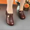 Ladies' Casual Artificial Upper Shoes with Middle Coarse Heel and Ankle Strap