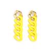 A Pair 18×67mm Acrylic Earrings Matte Colorful Heart shaped Chain Pendant For Women's Charm Earrings Gift Diy Jewelry Making
