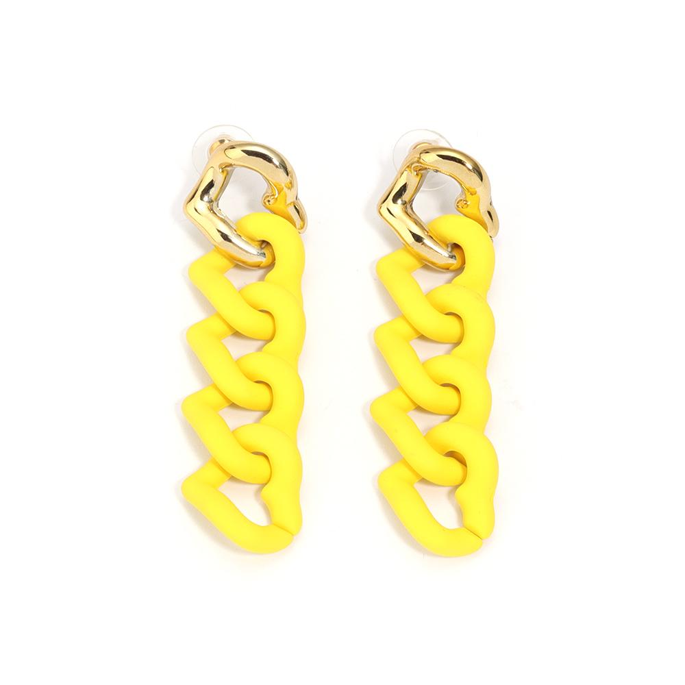 A Pair 18×67mm Acrylic Earrings Matte Colorful Heart shaped Chain Pendant For Women's Charm Earrings Gift Diy Jewelry Making