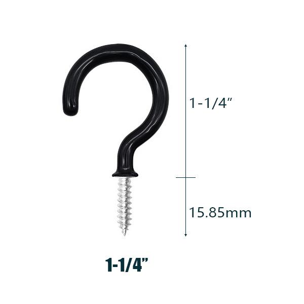 10PCS crochet de plafond panier à fleurs vis à vis pour tasse crochet point d'interrogation à visser auto-perceuse crochet pour lampe noir et blanc crochet pour tasse en plastique trempé