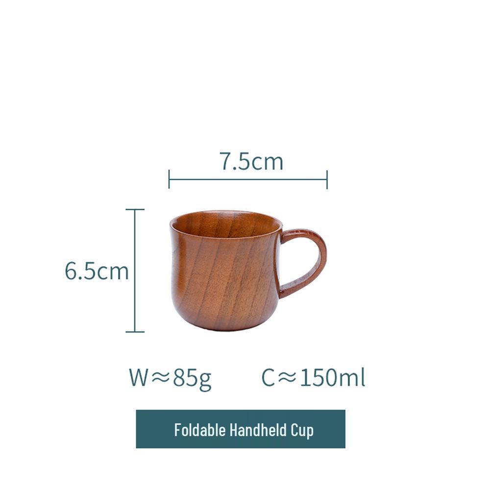 New Chinese Style Anti-Scald Sour Jujube Wood Coffee Cup with Handle